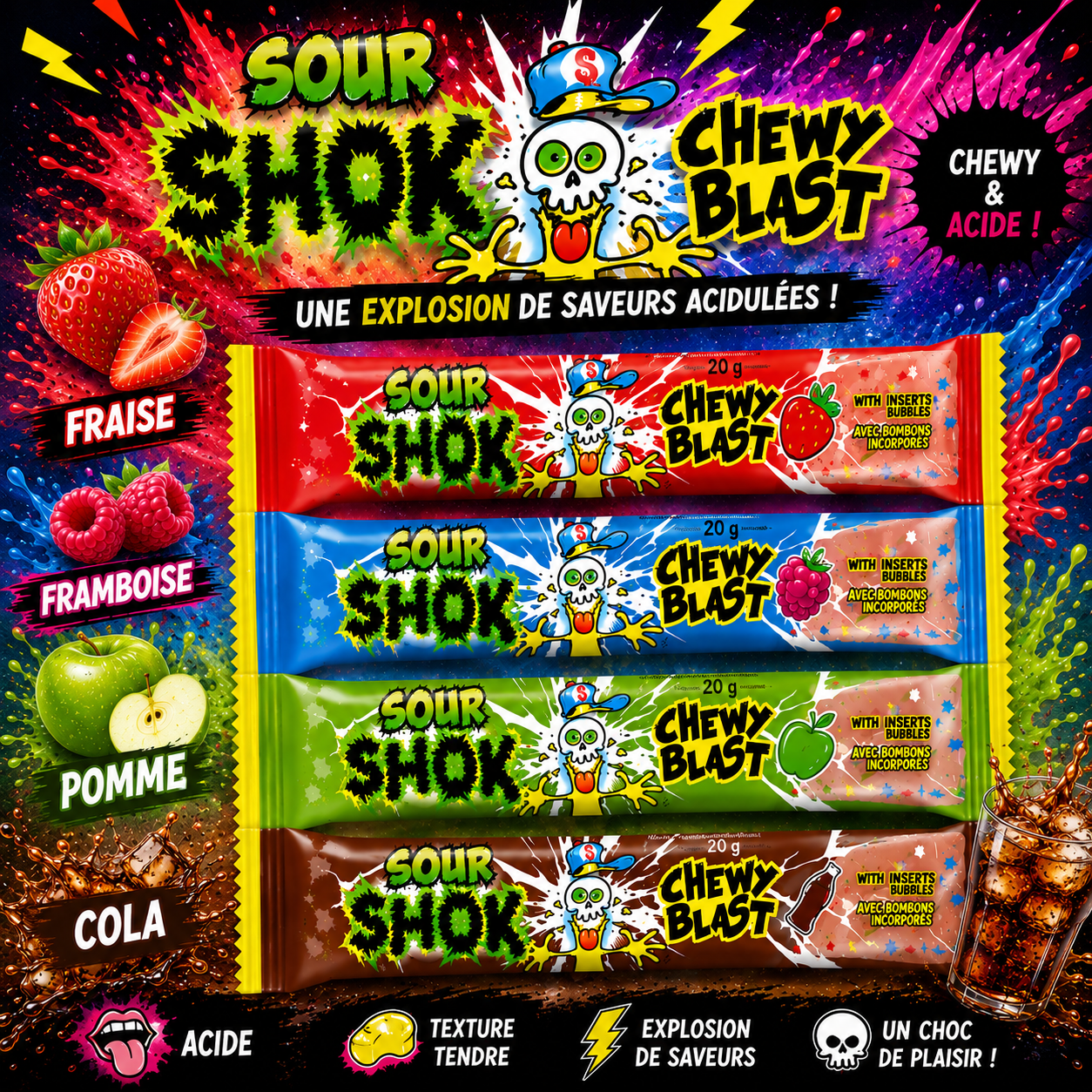 Sour Shok Chewy blast