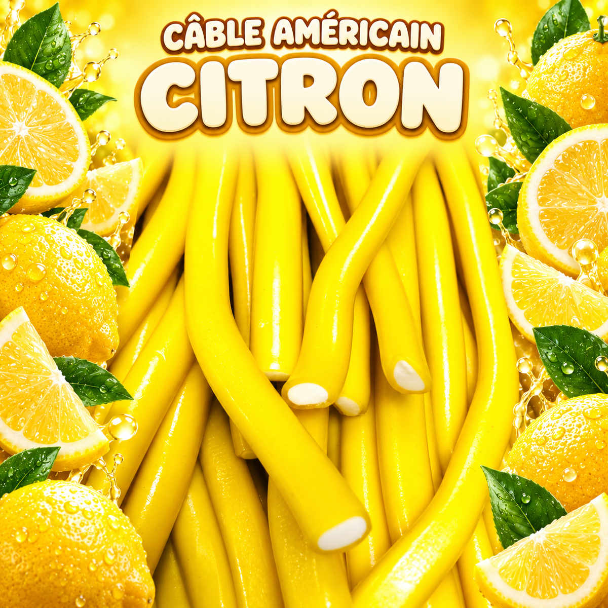 Cable américain 60 cm - Citron