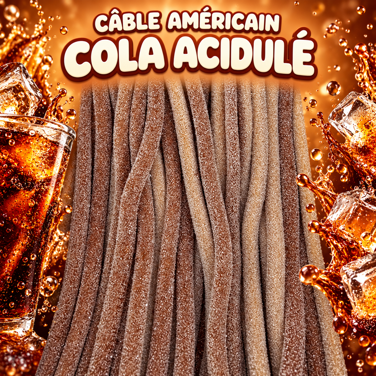 Cable américain 60 cm - Coca acide