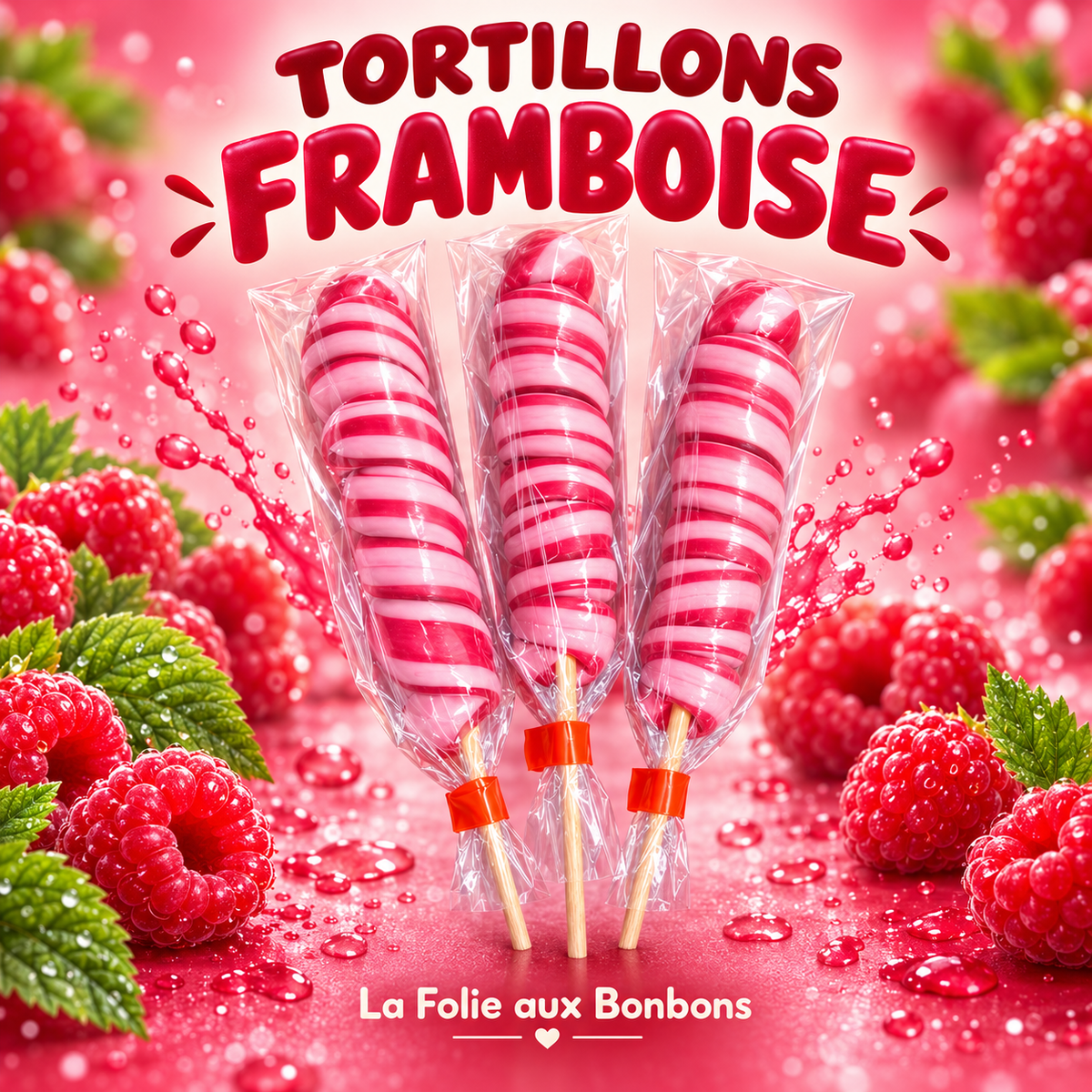 sucette tortillon / brebion Framboise