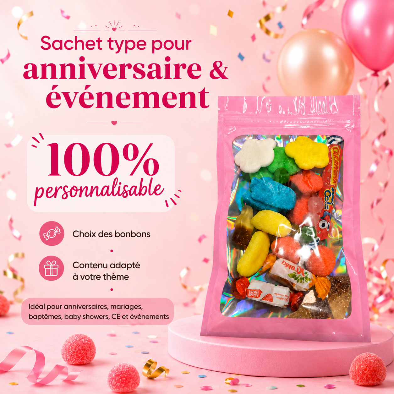 Sachet anniversaire/ baptême ou toutes événements