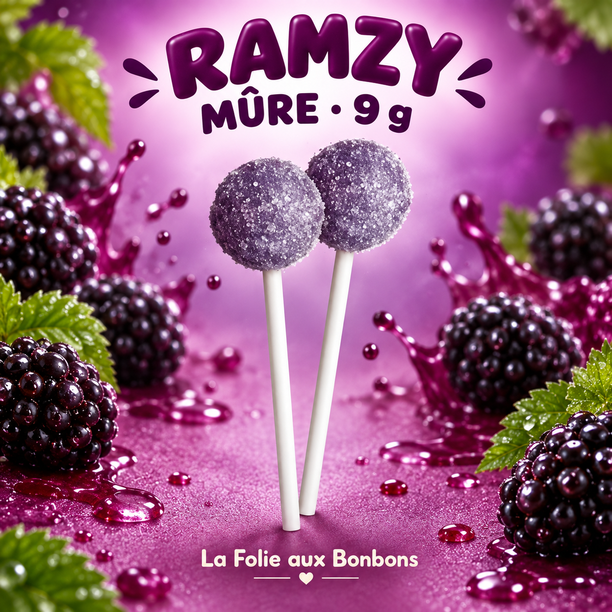 Sucette Ramzy colorante 9g mures