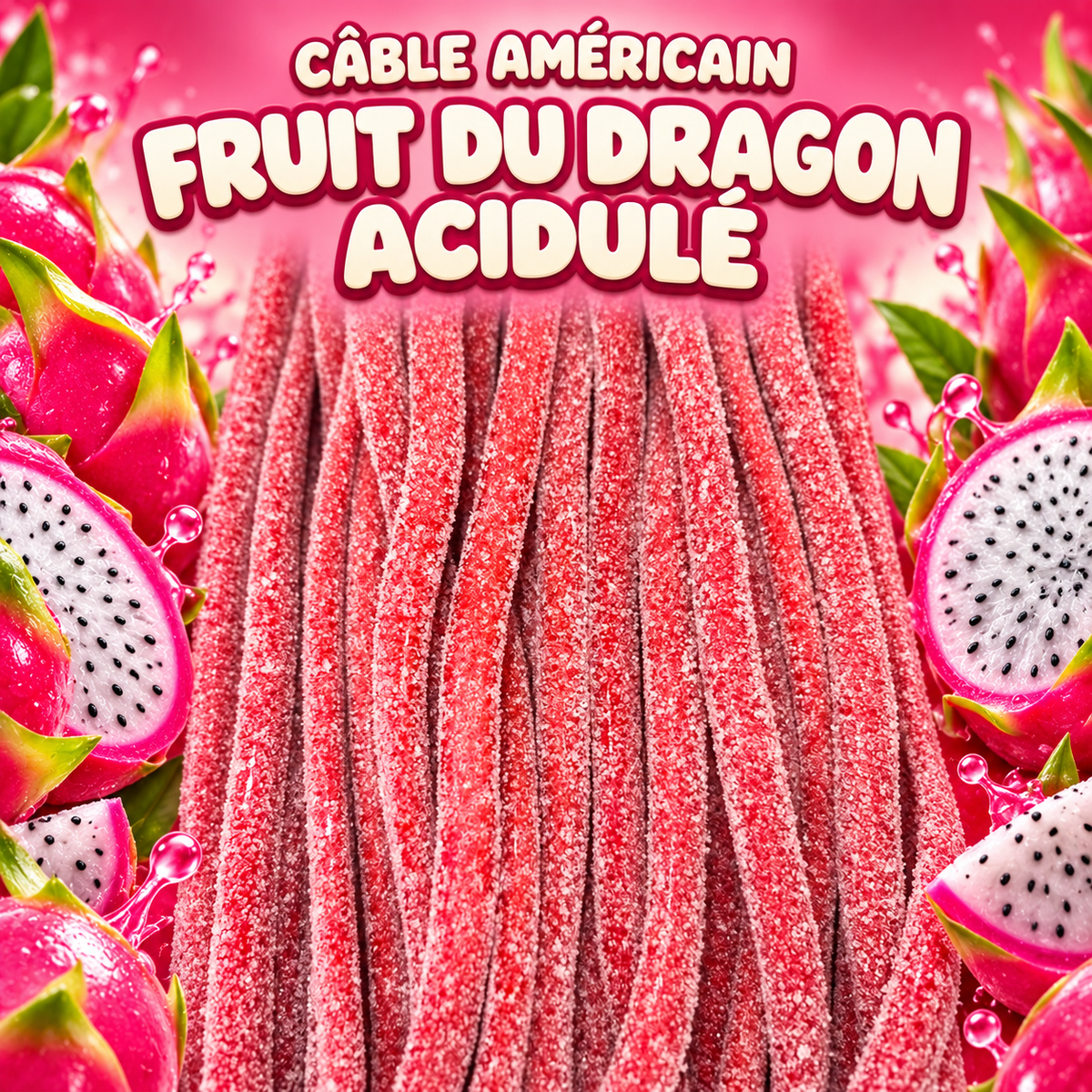 Cable américain 60 cm - Fruit du dragon acide