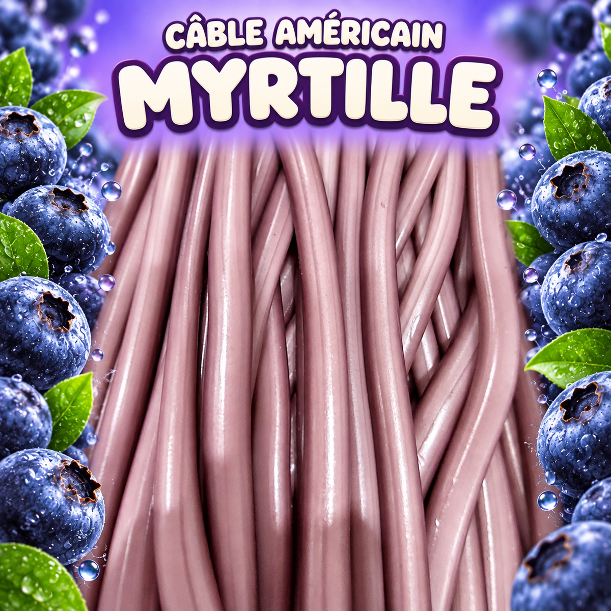 Cable américain 60 cm - Myrtille