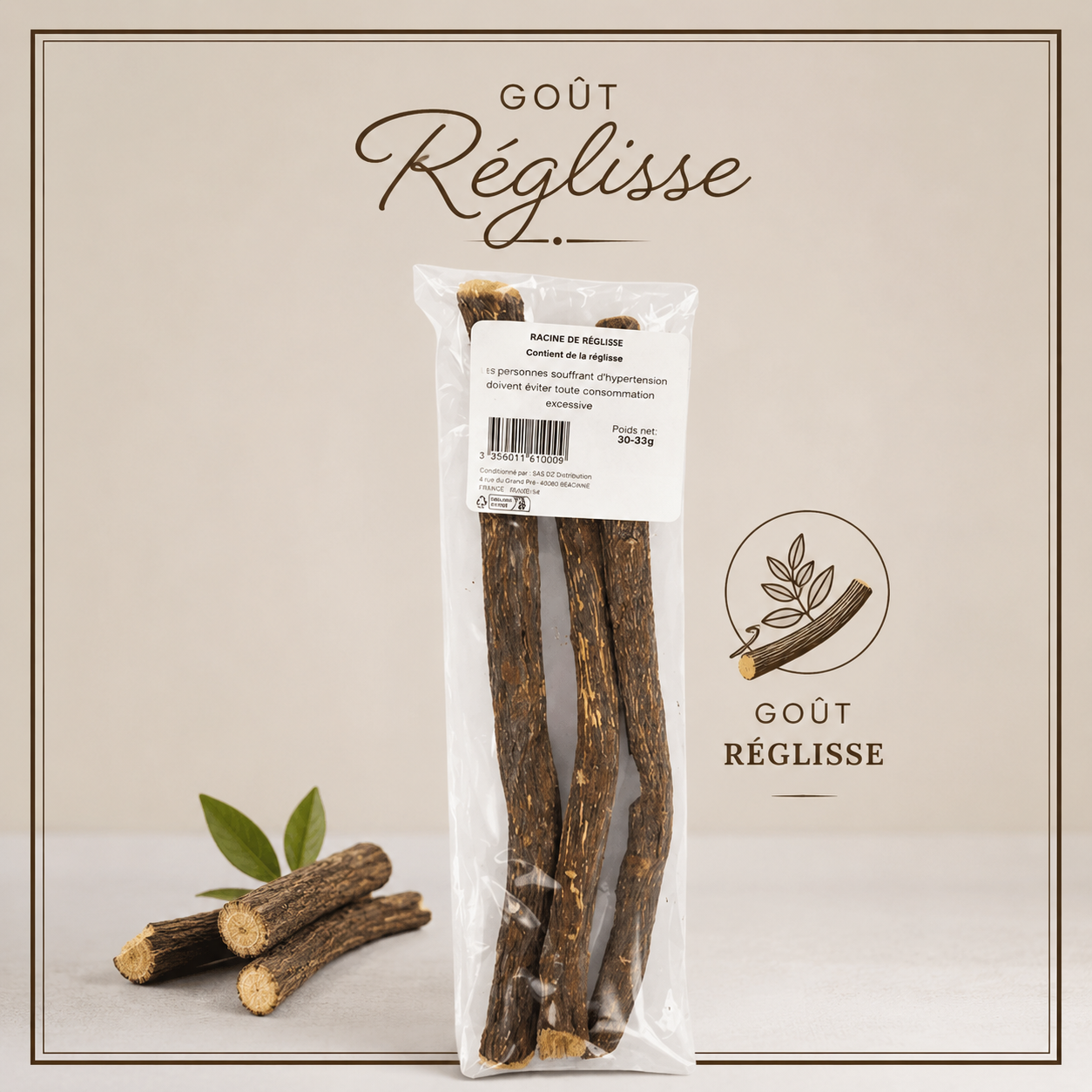 Bois de reglisse sachet de 30 33 g