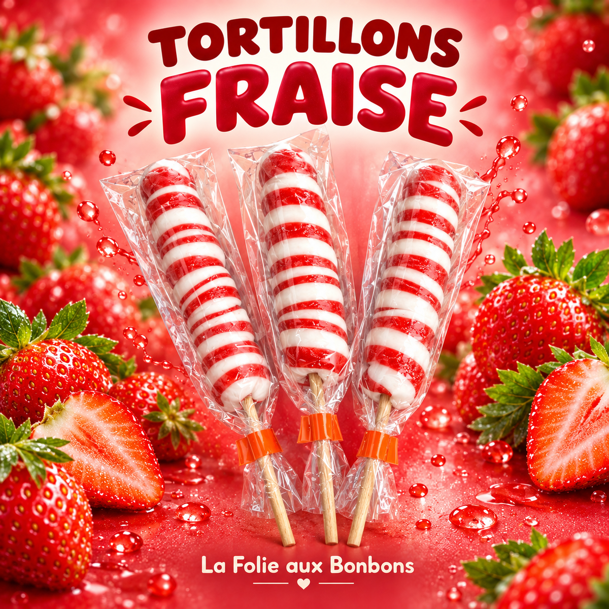 sucette tortillon / brebion Fraise