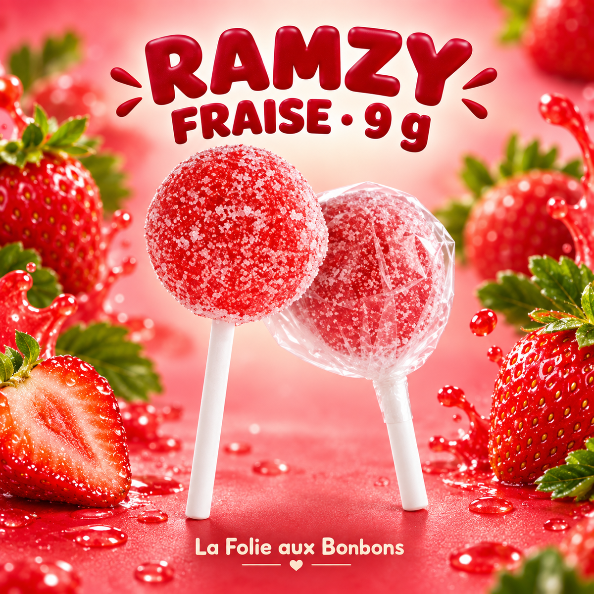 Sucette Ramzy colorante 9g Fraise