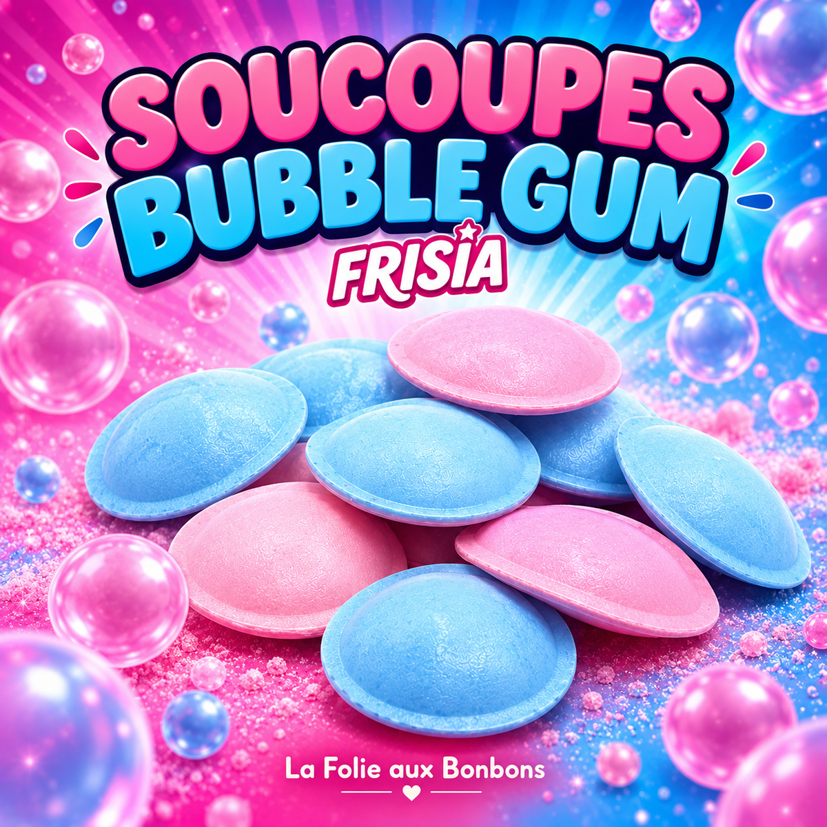 Lot de 10 soucoupes frisia bubblegum