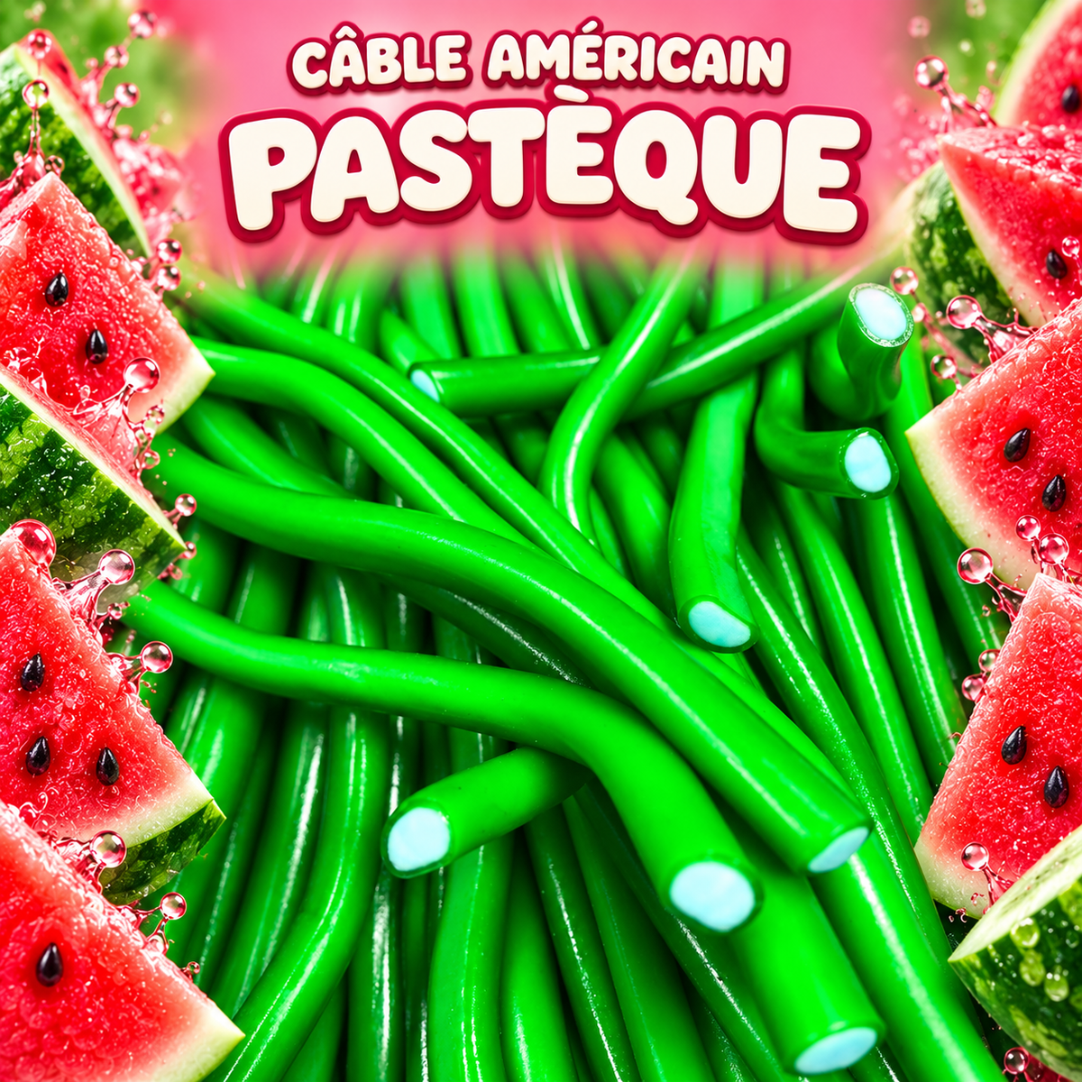 Cable américain 60 cm - Pastèque