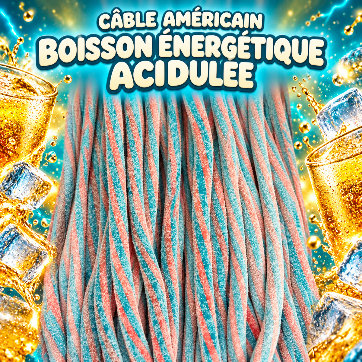 Cable américain 60 cm - Energie drink acidulé