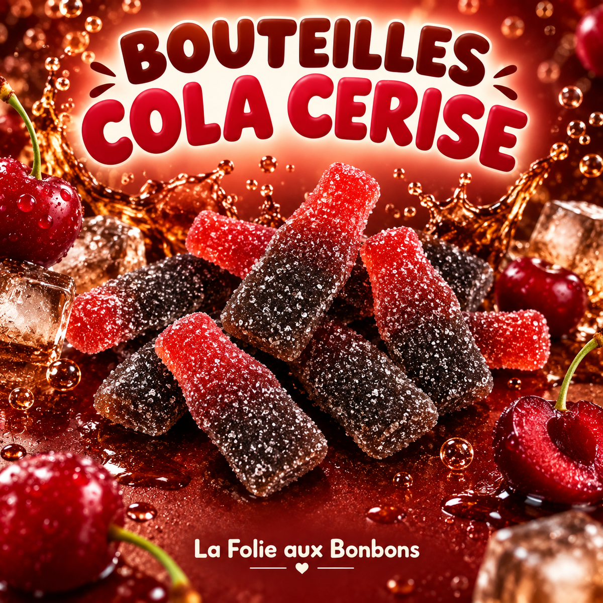 DULCEPLUS Bouteilles cola cerise
