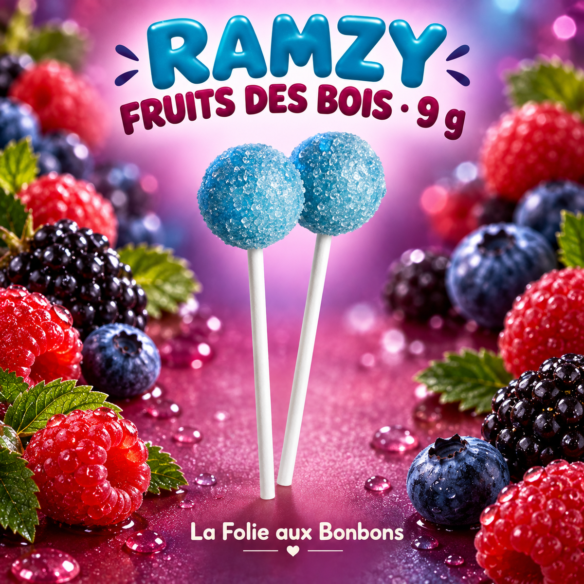 Sucette Ramzy colorante 9g Fruits des bois