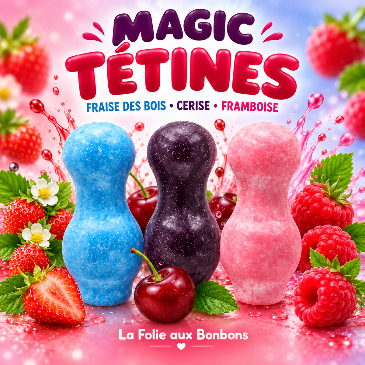 Magic Tétines  Fraise des Bois, Cerise, Framboise