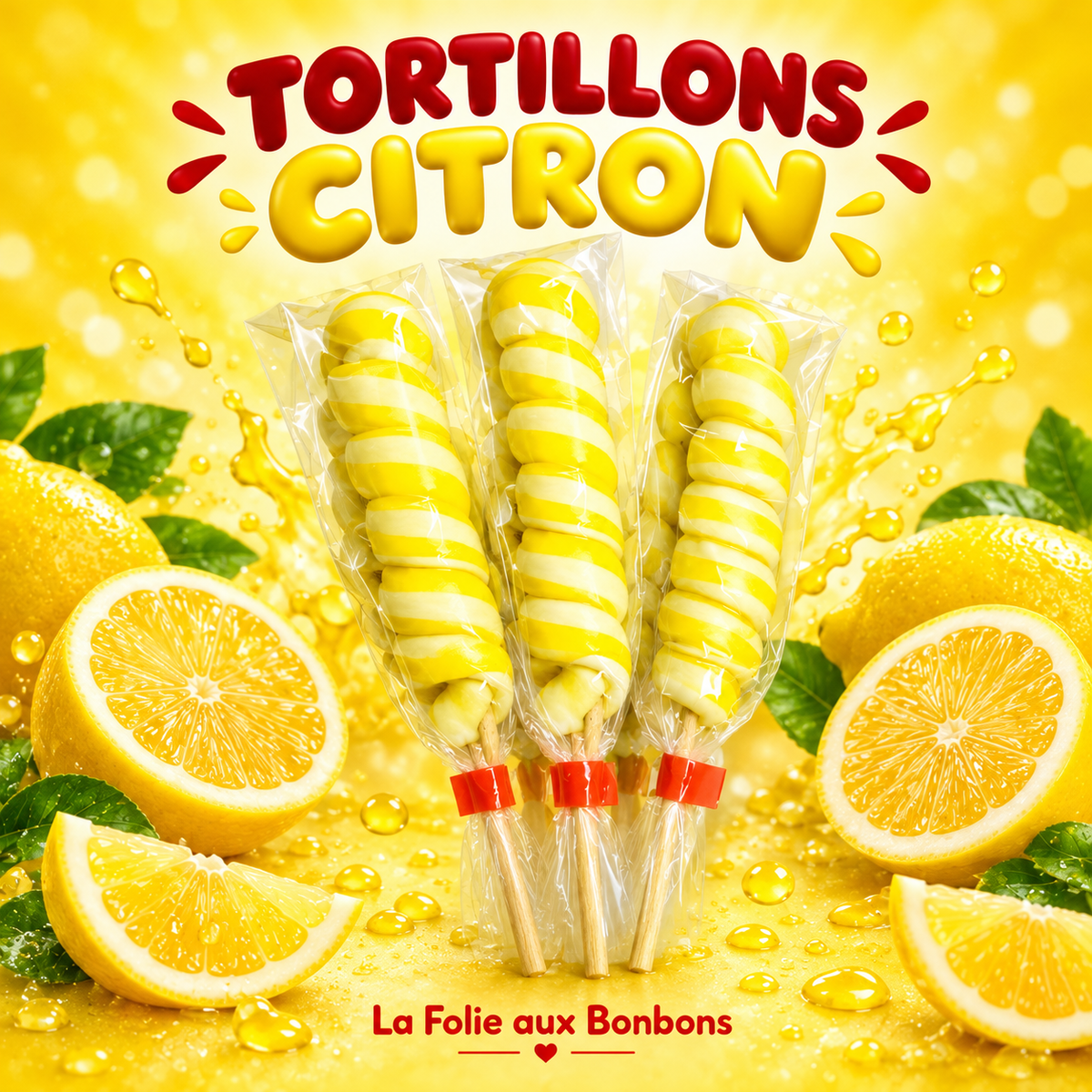 sucette tortillon / brebion Citron