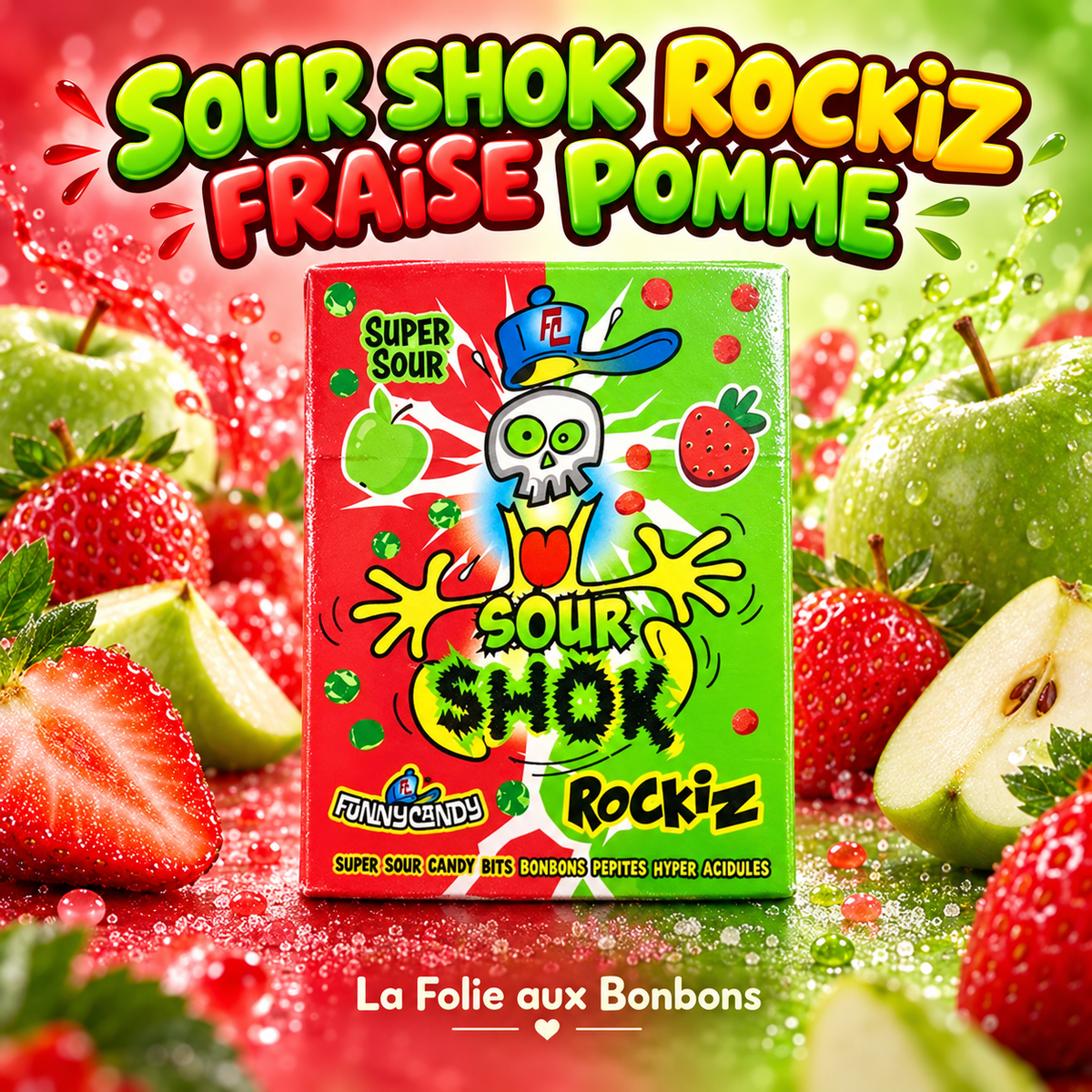 Sour Shok Rockiz fraise pomme