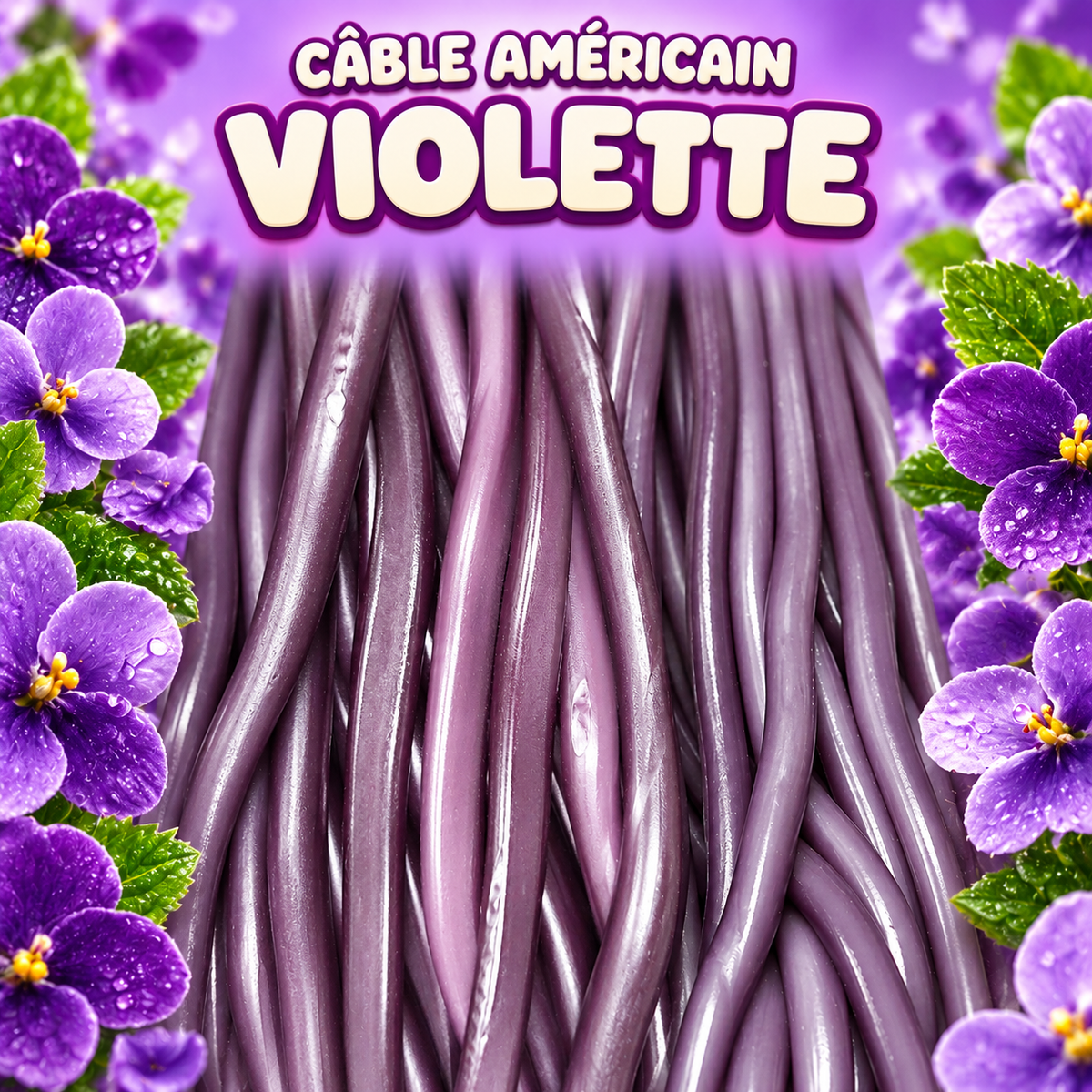 Cable américain 60 cm - Violette