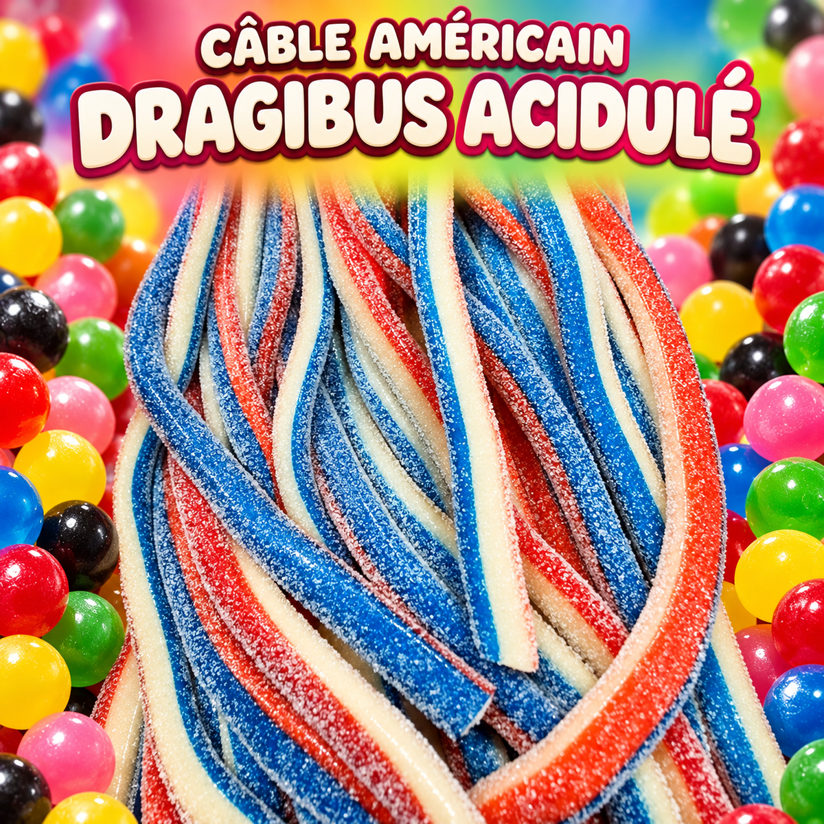 Cable américain 60 cm - Dragibus acidulée
