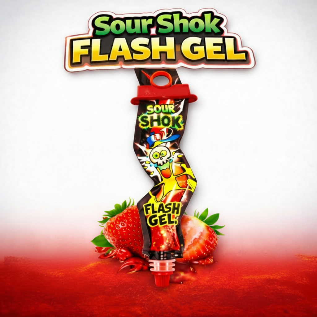 Sour shok flash gel fraise