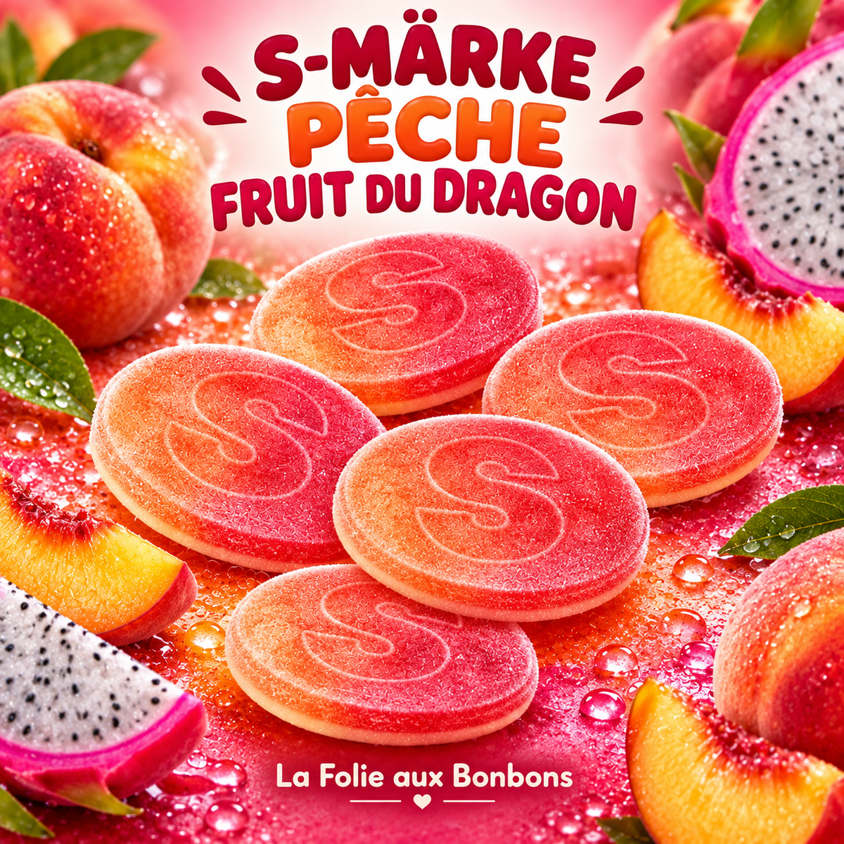 S-MÄRKE Pèche/fruit du dragon (Sour Peach / Dragon Fruit)