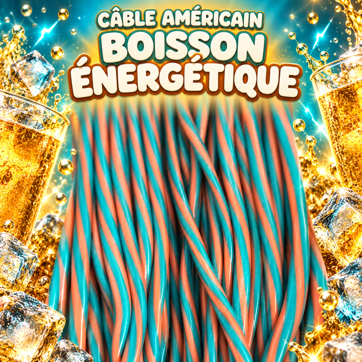 Cable américain 60 cm - Boisson énergétique lisse
