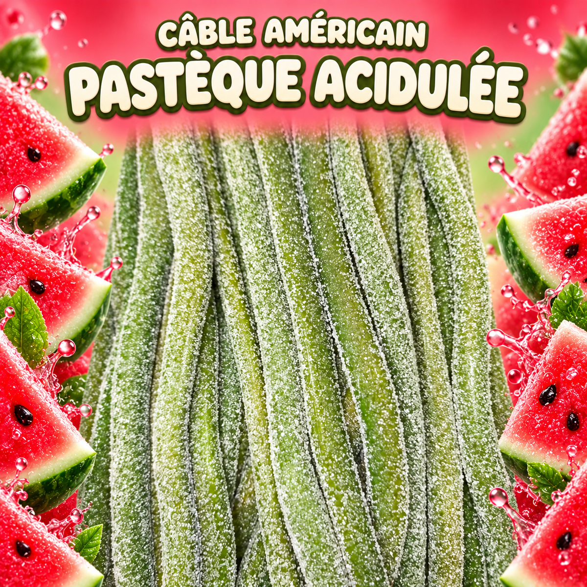 Cable américain 60 cm - Pastèque acidulée