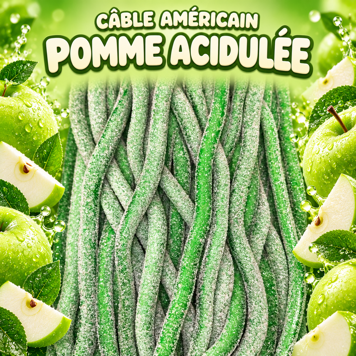 Cable américain 60 cm - Pomme acidulé