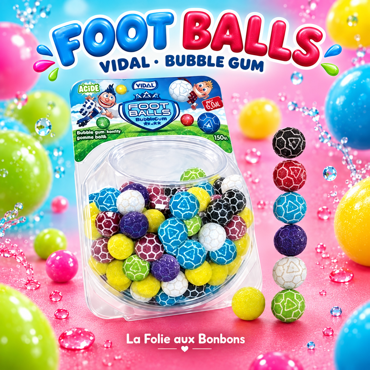 Vidal Foot Balls Bubble Gum