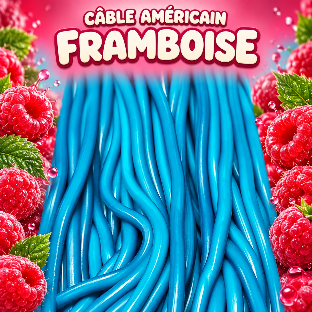 Cable américain 60 cm - Framboise
