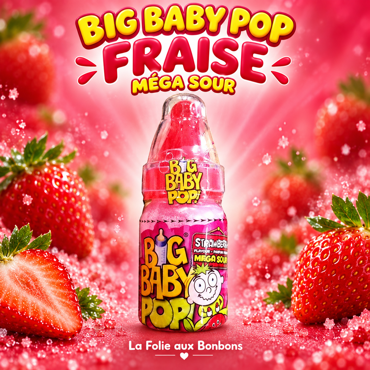 Big Baby pop - Fraise méga sour