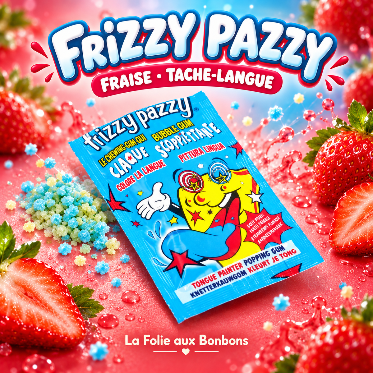 Frizzy Pazzy fraise tache-langue