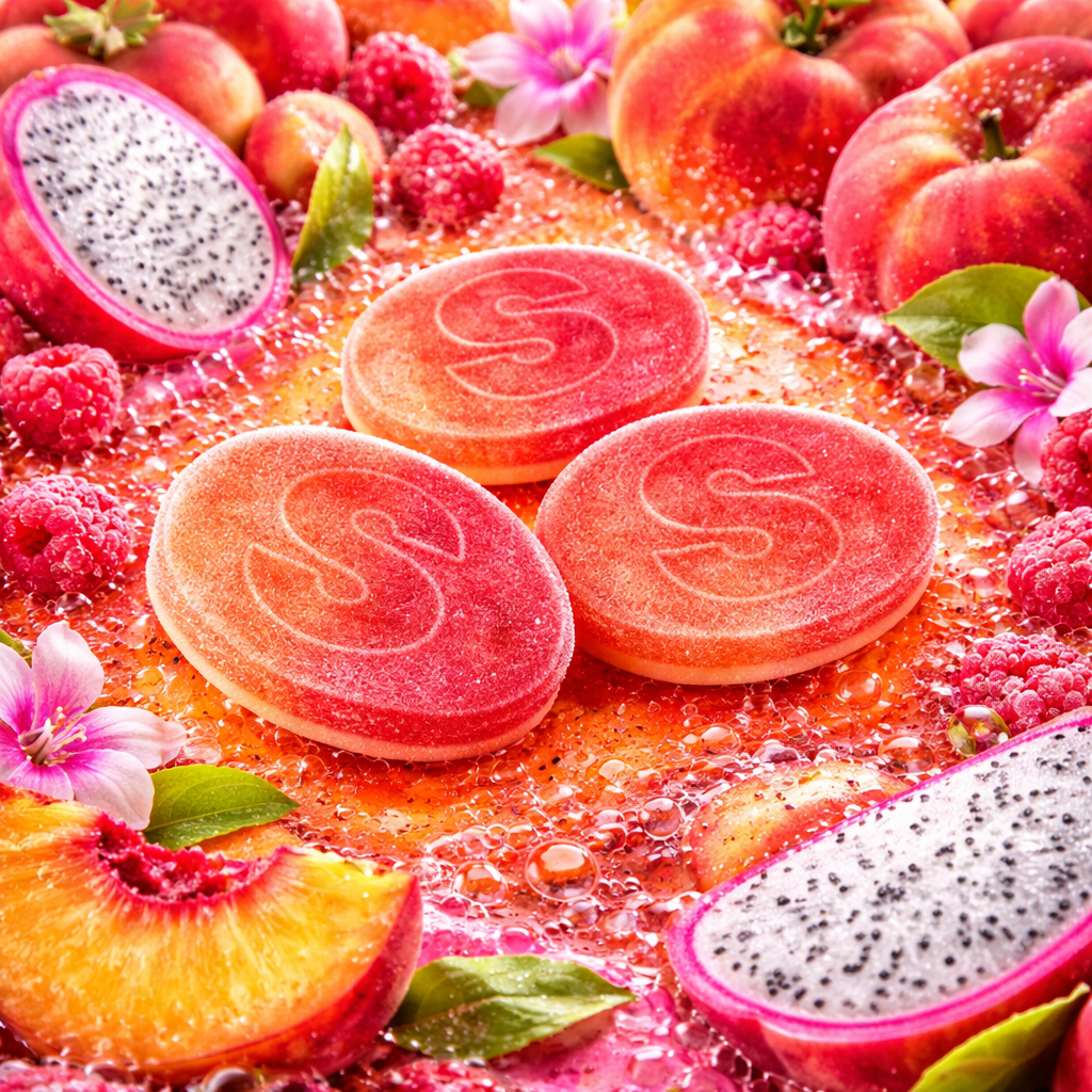 S-MÄRKE Pèche/fruit du dragon (Sour Peach / Dragon Fruit)